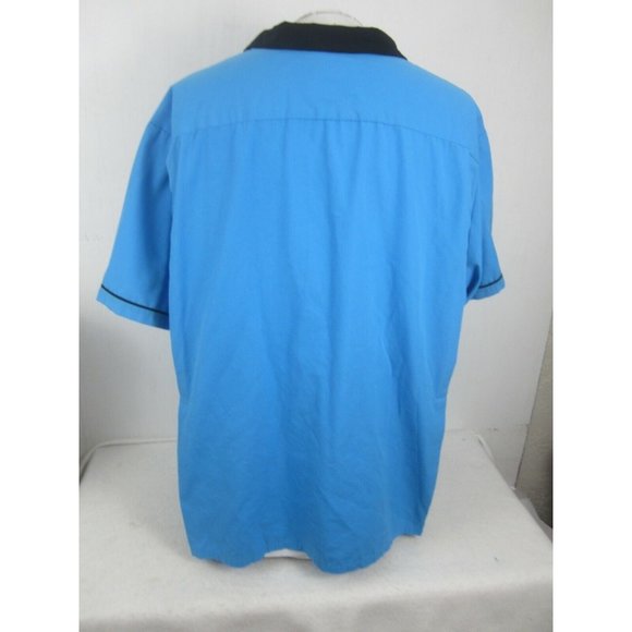 Cruisin USA Men bowling shirt blue black retro vintage 90s pit to pit 31 sz 3X - Picture 8 of 11